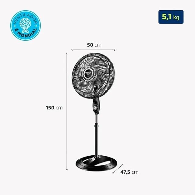 NOVO | VENTILADOR 220V de Coluna Mondial Super Turbo 40cm 8 Pás - Foto 5