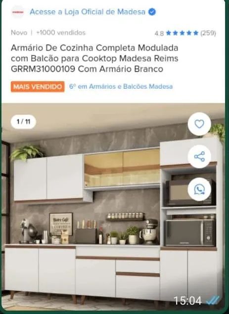 Armário de Cozinha Completo