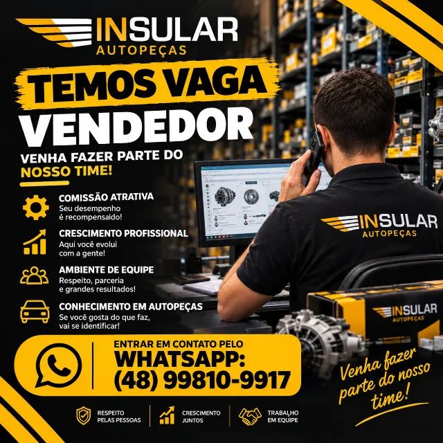Vaga Vendedor de Autopeças, com experiência