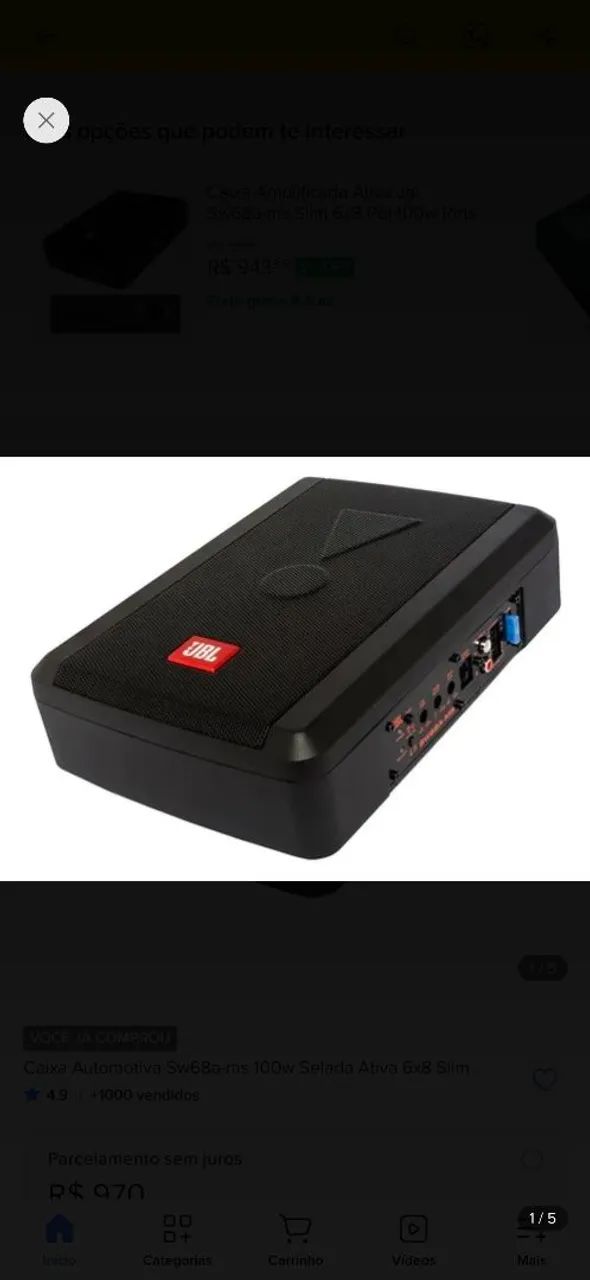 Subwoofer JBL slim 100 RMS