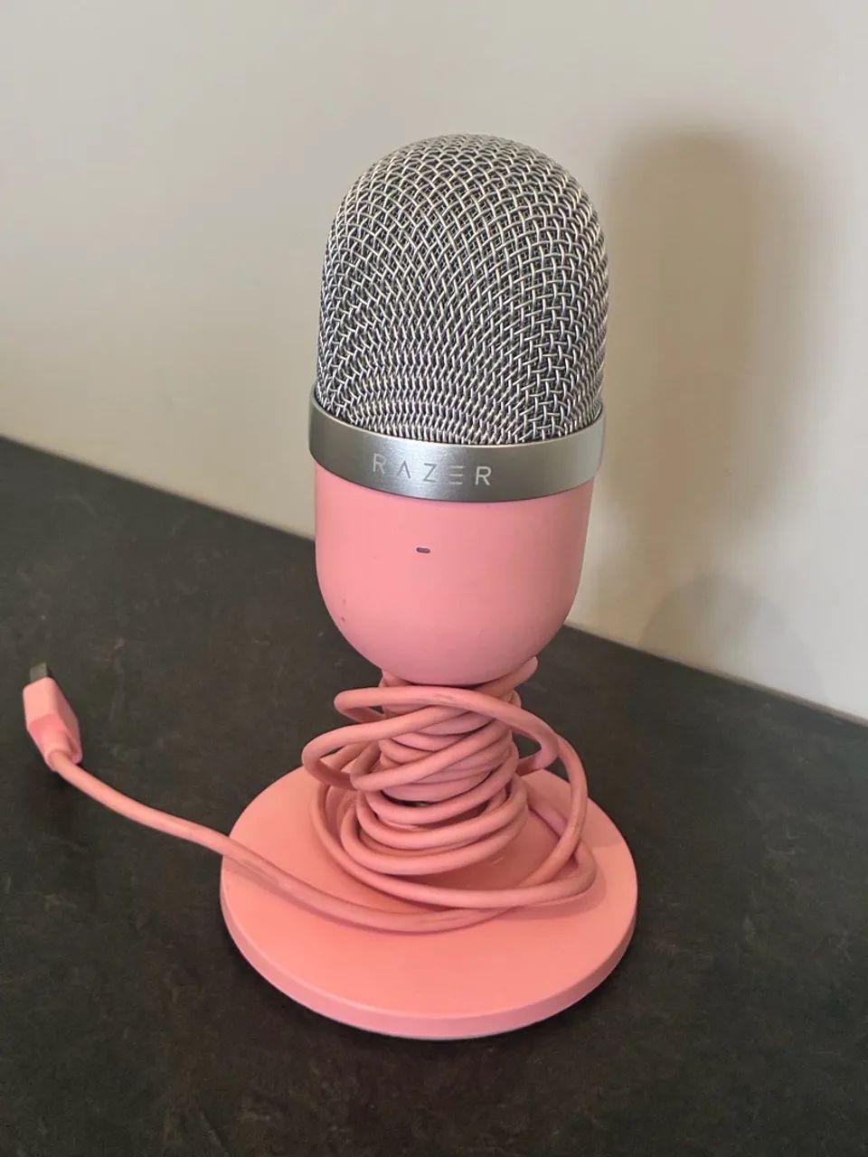 Microfone Razer Seiren Mini Quartz Rosa - Pouco Usado