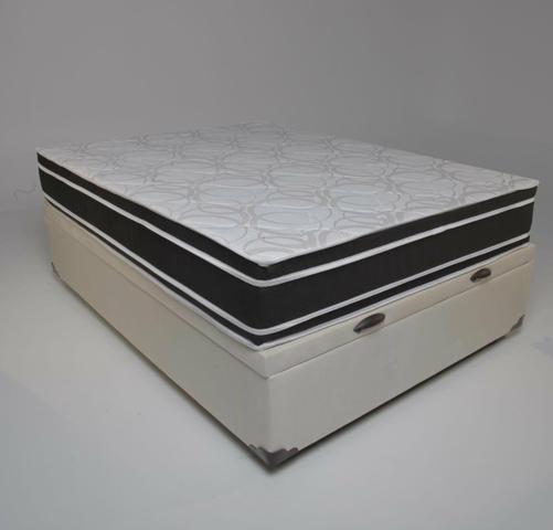 Conjunto box baú casal 138x188 + colchão de molas ensacadas pilow top Apenas 1199,00