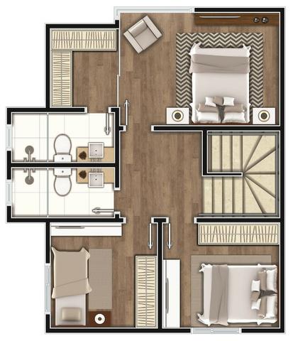 C-SO0418 Sobrado 130m², Linda Vista, Próximo Rua Holanda - Foto 6