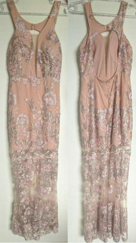 vestido de festa rosa envelhecido