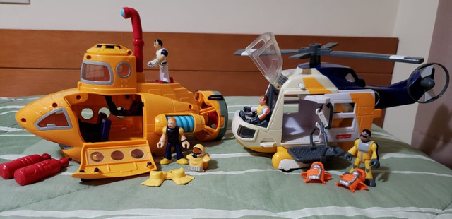 Imaginext submarino e helicóptero
