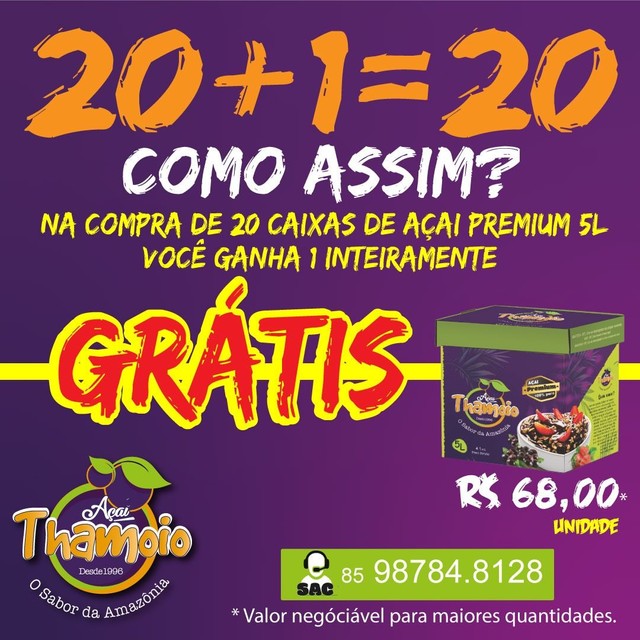 AÇAÍ PREMIUM ARTESANAL DIRETO DA FÁBRICA 