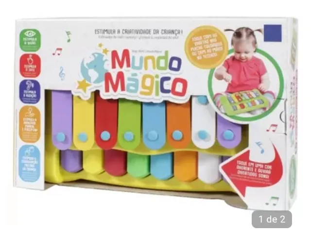 Xilofone E Piano De Brinquedo Infantil Criança Com Partitura Cor