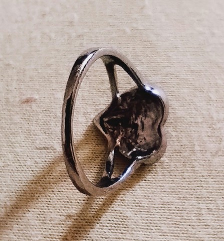 Anel grafite rodium negro de coração Tam. 19 - Não escurece! - Foto 3