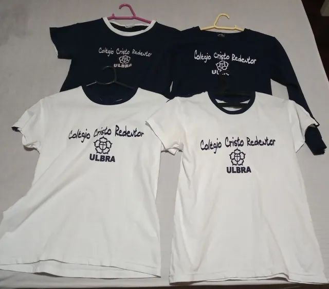 camisetas femininas usadas, 11-12 anos, do Colégio Cristo Redentor, só R$ 60,00!