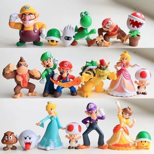 Bonecos Super Mario Bros Coleção 6 Peças - Frete Grátis