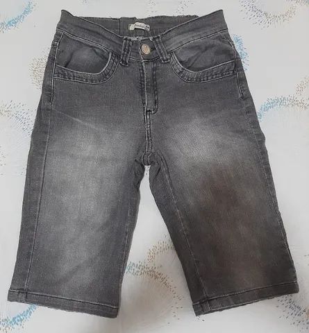 Bermuda jeans preta com elastano Barley