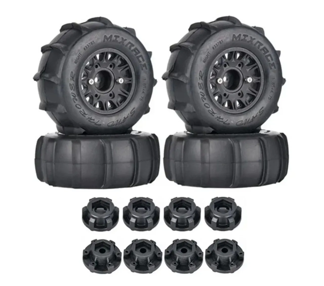 Jogo de Rodas Concha Automodelo Short Course Traxxas Slash Blitz Losi Tropper