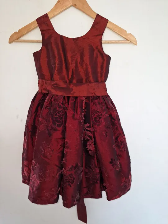 Vestido de Festa Infantil Vermelho Vinho Vintage