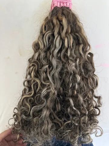 Cabelo humano, grisalho brasileiro /65cm