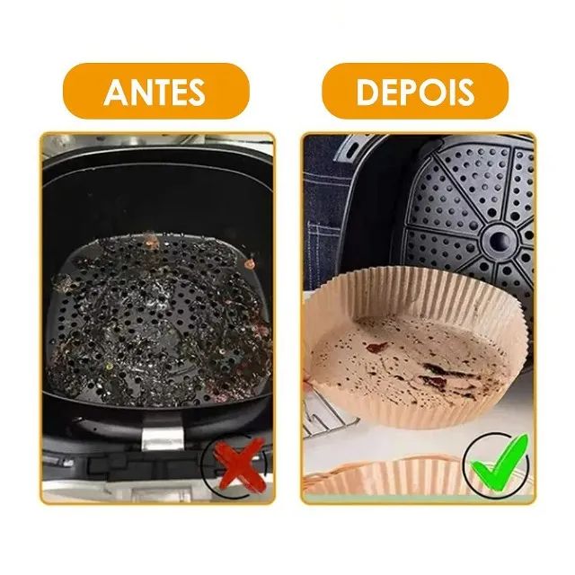 1 Kit 50 Unidades Papel Antiaderente Descartável P/ Airfryer - Foto 3