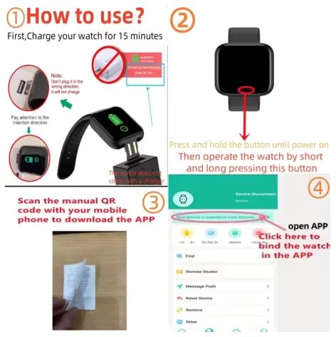 Relógio Inteligente Multifuncional 116Plus/D13 - Smartwatch Esportivo para Homens e Mulher - Foto 4