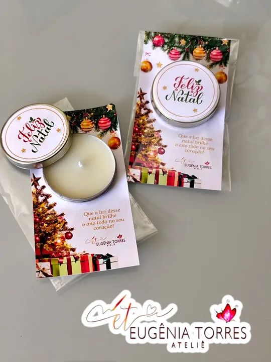 Mini vela aromática + cartão natal 