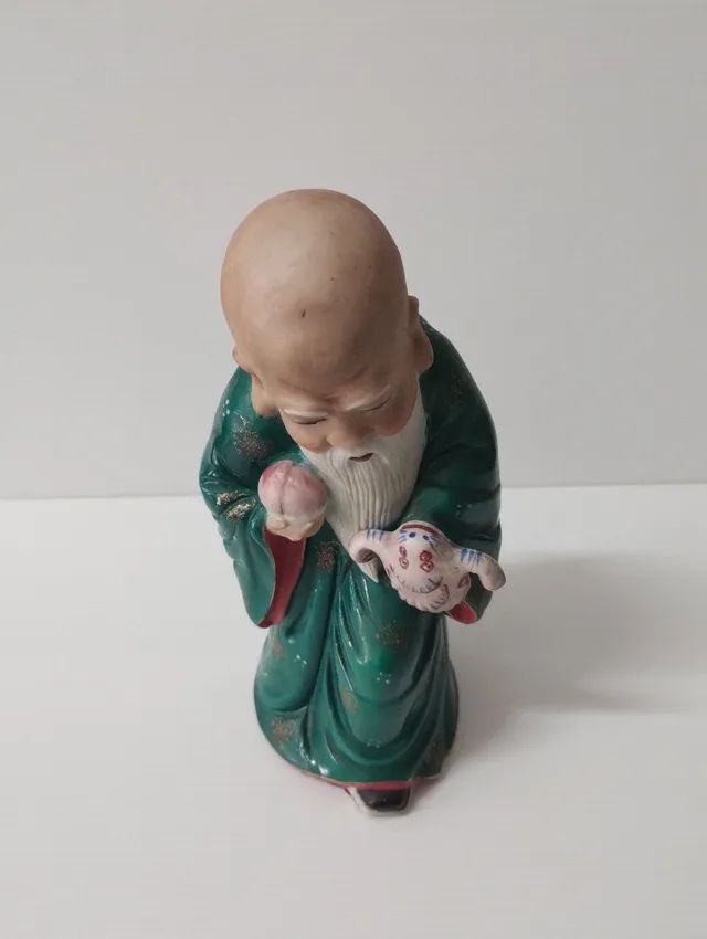 Sábio Chinês, porcelana chinesa verde (Raridade Anos 70) - Foto 6