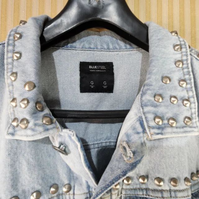 Jaqueta Jeans Azul Claro com Spikes | BlueSteel [Nova] - Foto 3