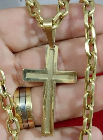Pingente Cruz Maciça 5.56 Gramas 40 mm Maciça