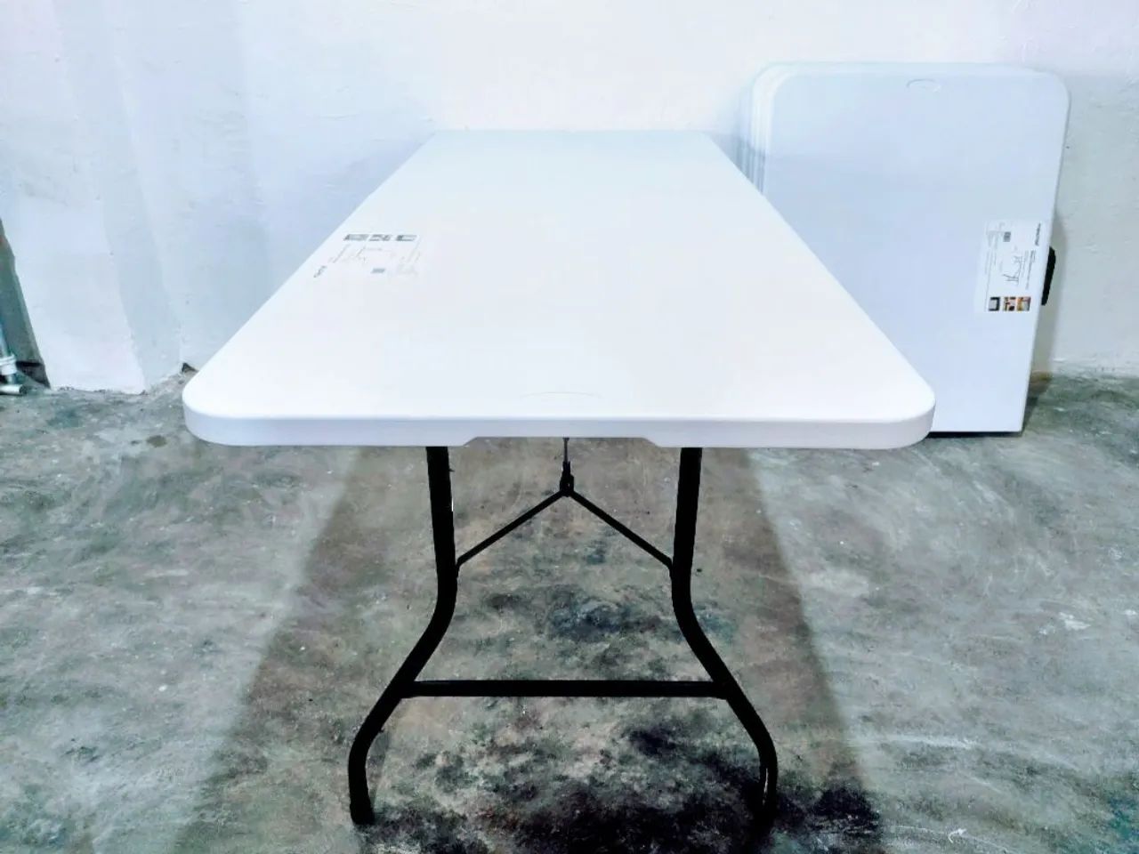 Lote com 03 Mesas dobrável de plástico branca