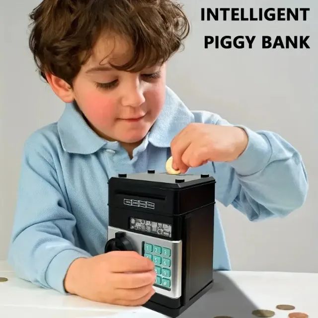 Cofrinho Eletrônico Mini Cofre Automático Moedas Caixa Poupança