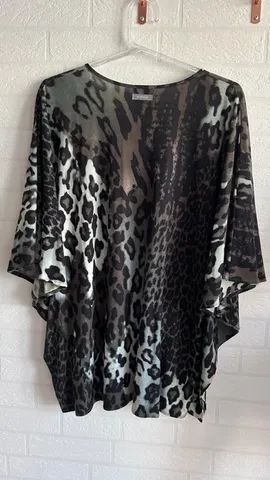 Blusa estampada M.Officer, tam: 2 (G), manga morcego - Foto 3