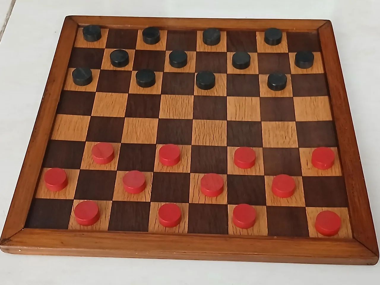 Jogo de damas de madeira estrela anos 70/80