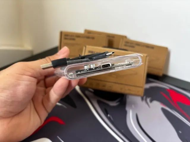 Case para HD/SSD Externo 3.1 USB C para USB Normal Transparente - Nova! - Foto 2