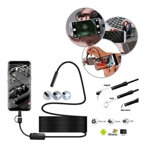 Micro Camera Hd Endoscopica Usb Celular Android Pc Lc-5m - Foto 3