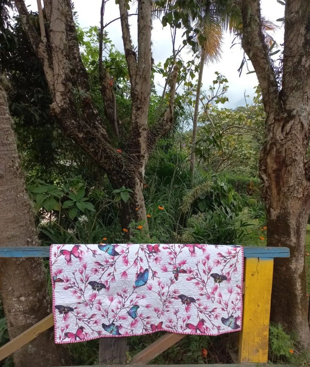Colcha Patchwork Hexágono artesanal - Foto 3