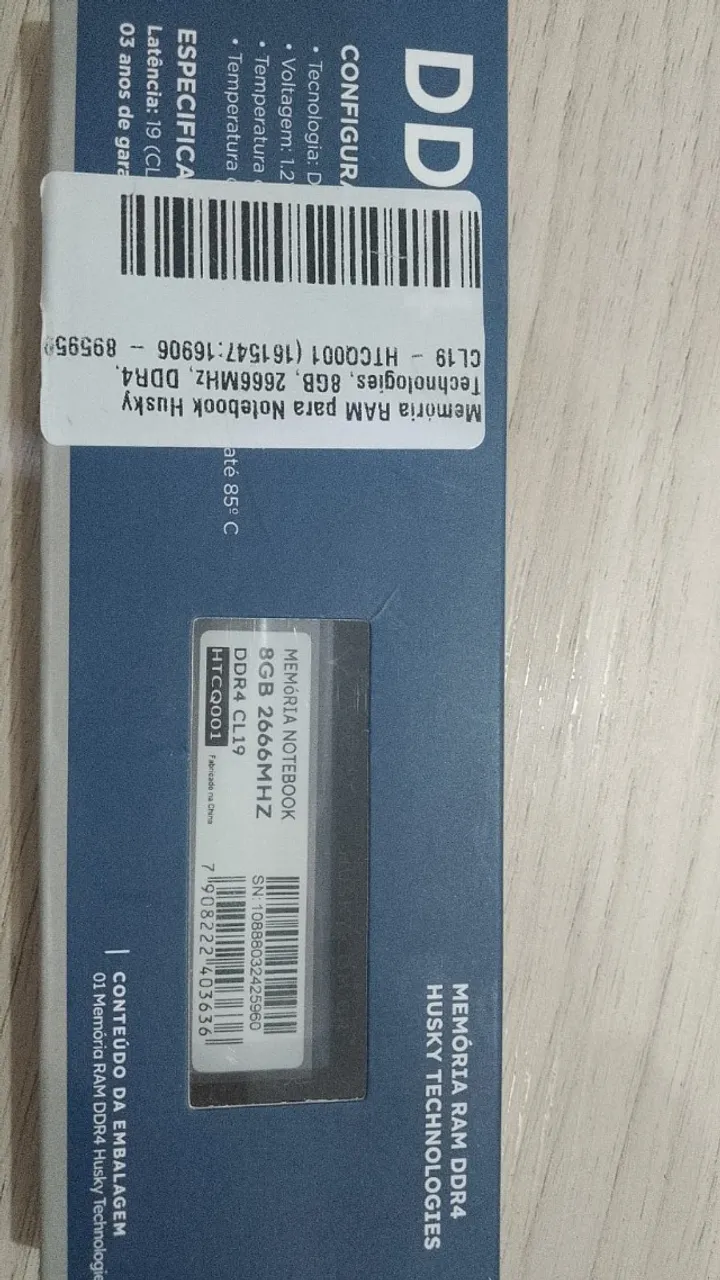 Memória Ram para notebook