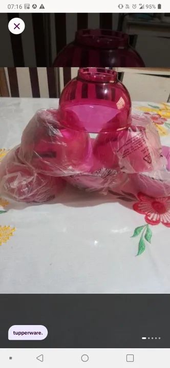 Jogo de Tigelas Tupperware Rosa