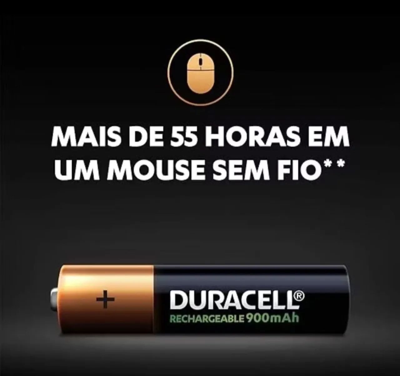 Pilha Recarregável AAA Pequena DURACELL com 2 unidades - Foto 4