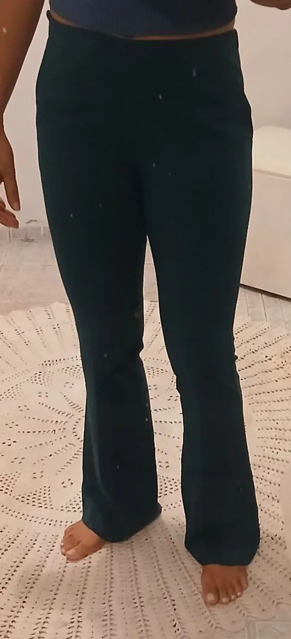 Calça Flare Verde Escuro, Luigi Bertolli - Foto 4