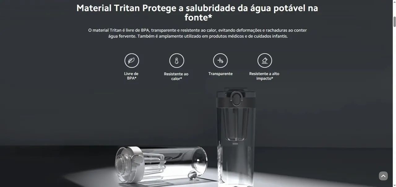 Garrafa de Água Xiaomi Tritan 600ml Nova - Foto 3