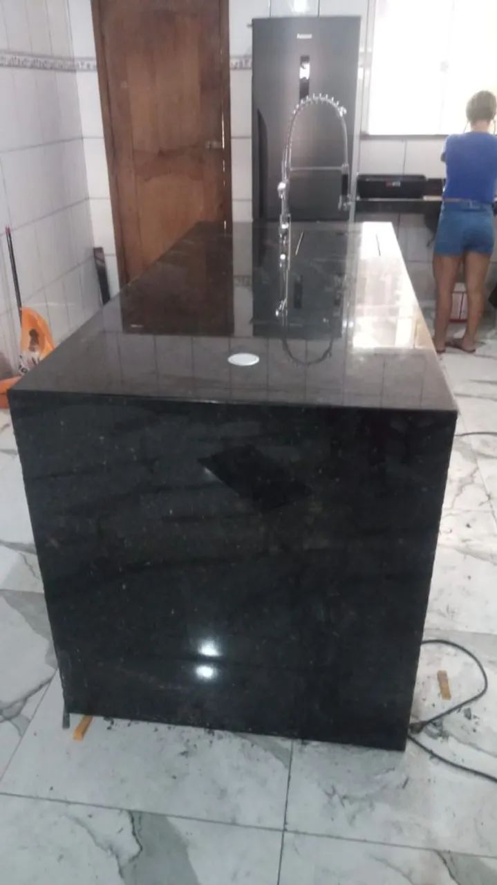 Pia de cozinha em granito preto - Foto 6