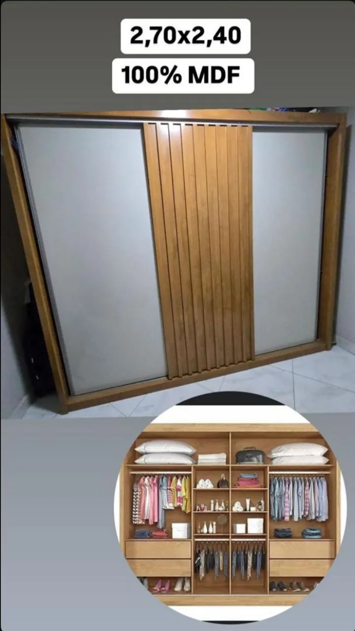 Guarda-Roupa de Casal 2,70x2,40 - Semi Novo