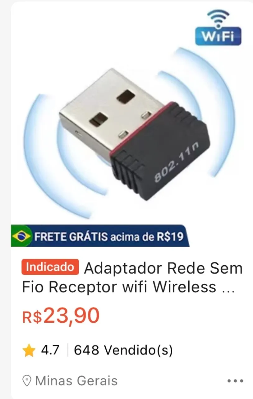 Adaptador Wi-Fi USB BansonTech BS-1301 150Mbps