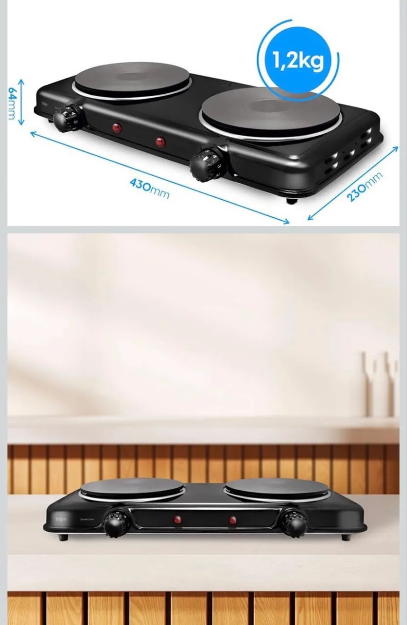 Fogão elétrico Elgin com 2 queimadores.