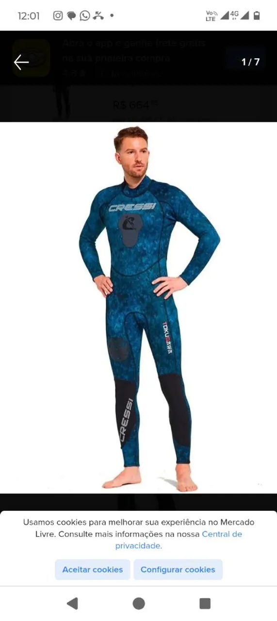 Roupa de Mergulho Cressi Tokuagawa - Azul