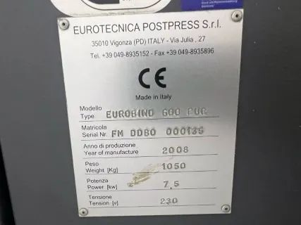 Encadernadora de clamp único Eurobind 600 Pur Ano 2008 - Foto 4