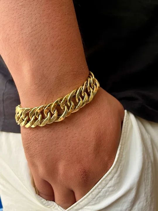 Pulseira Masculina Grumet Ouro 18k - Foto 2