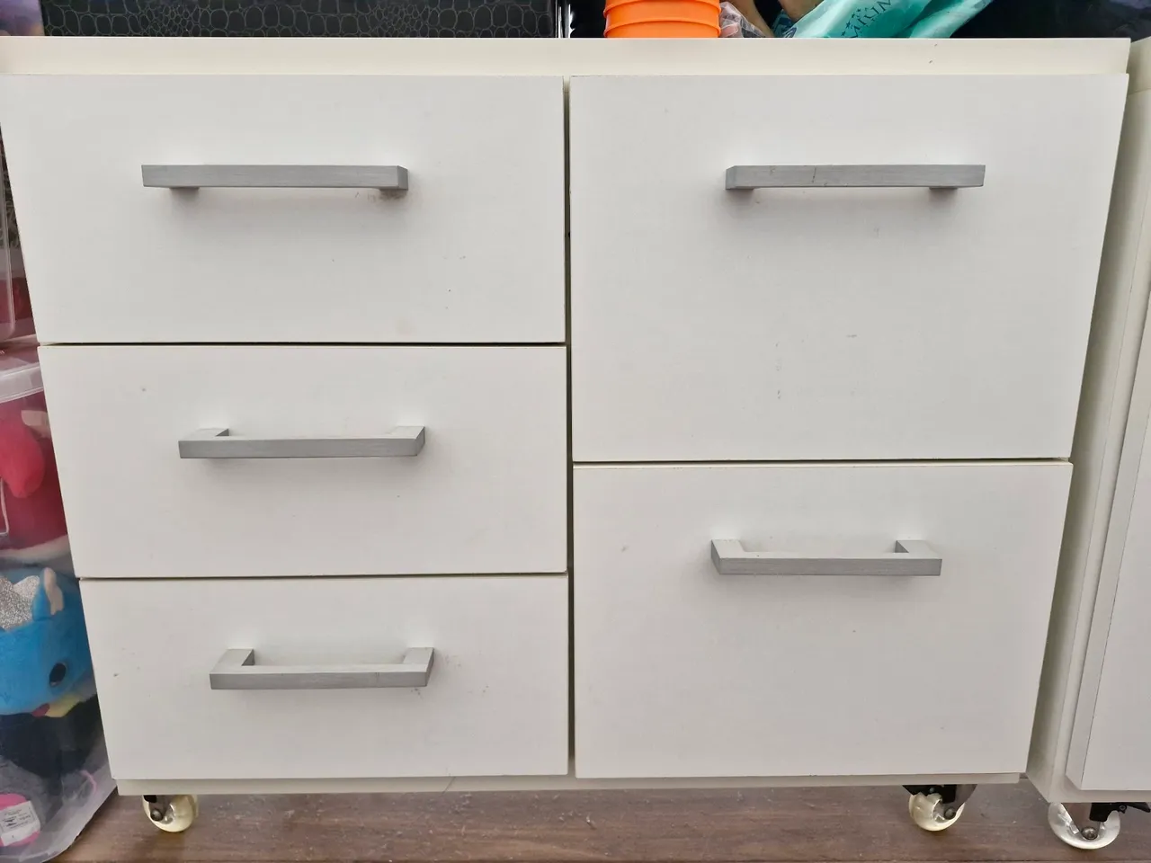 Conjunto de 2 Gaveteiro Branco com Rodinhas