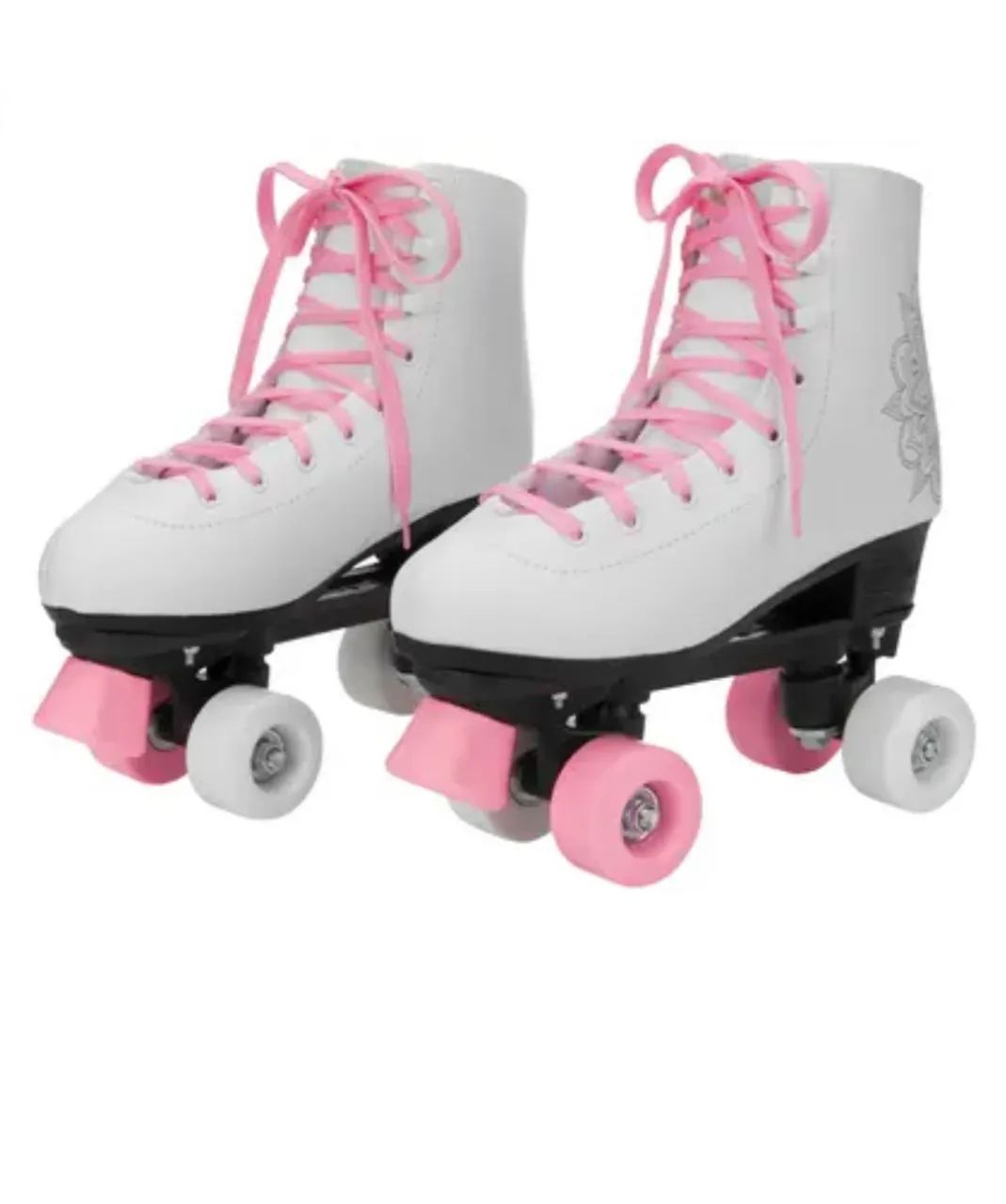 Patins Roller Branco com Detalhes Florais - Foto 3