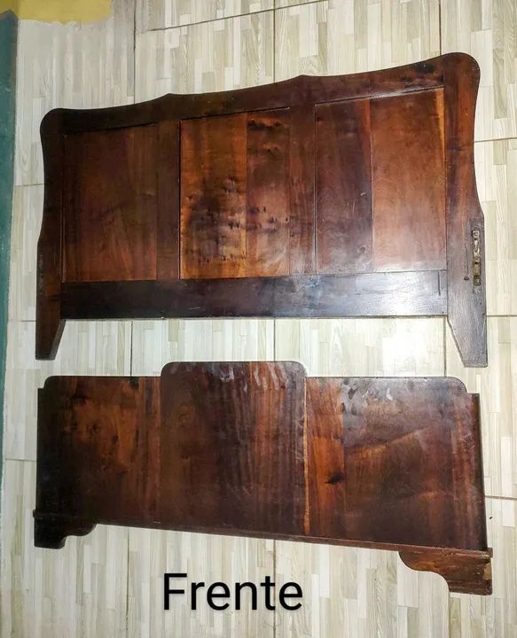 Cama de casal ANTIGA em Imbuia maciça, da Década 1940 SEM estrado - Foto 4
