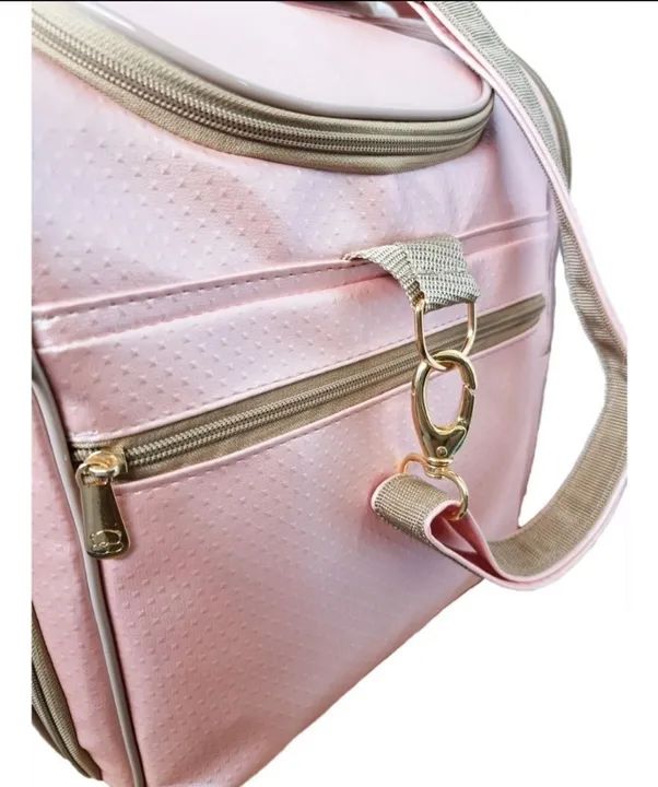 Bolsa maternidade bebê rosa com detalhes em dourado - Foto 2