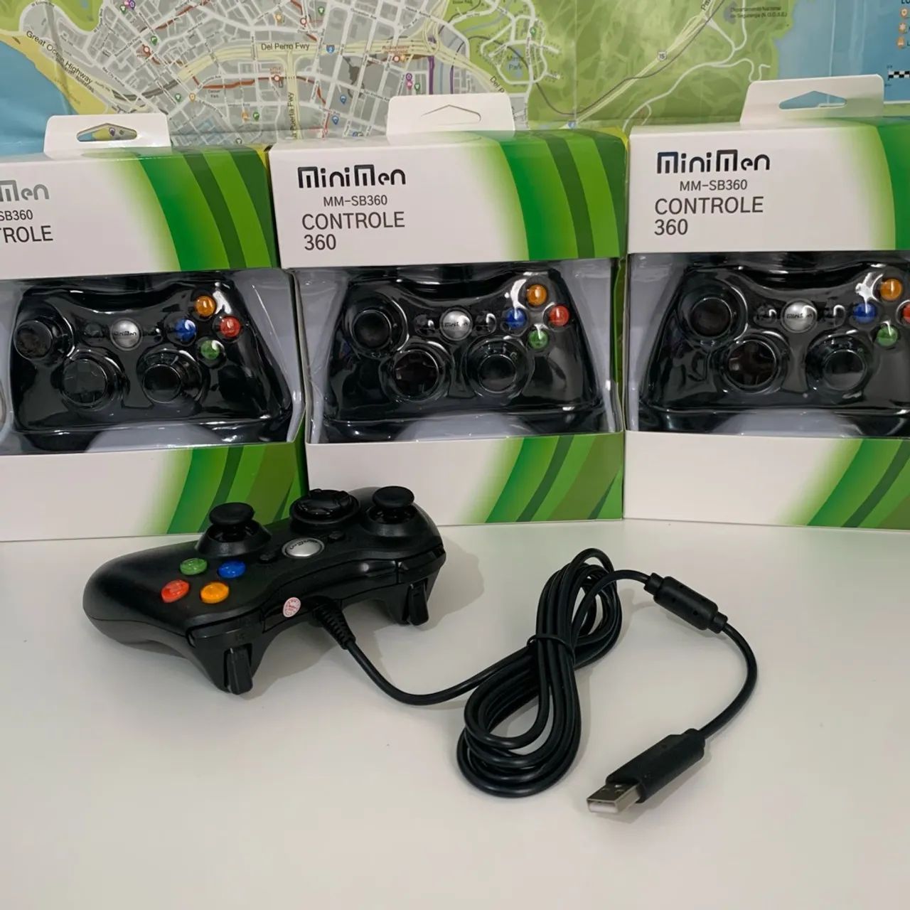 Controle Xbox 360/ PC com fio 2 metros - novo e com garantia  - Foto 5