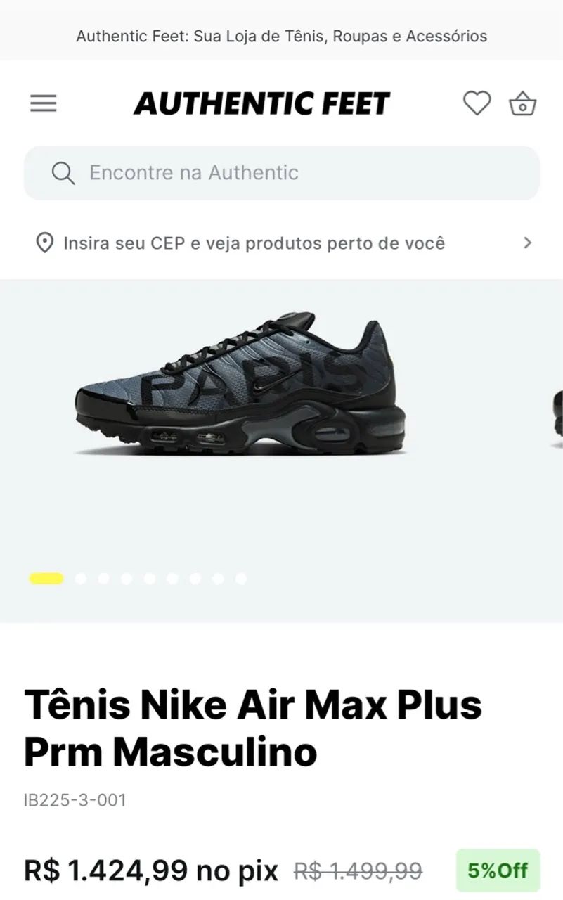 Nike Authentic Feet Tenis Masculino Tênis Nike Air Max Plus Prm