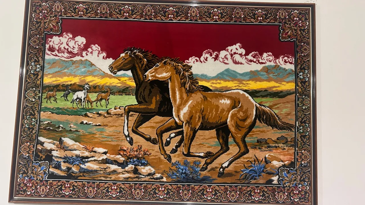 Quadro Decorativo Cavalos em Campo